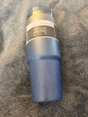 Blue diamond roller sparkle insulated Tumblr 20 ounce